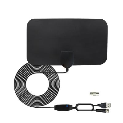 China 4K Digital TV Antenna 50 Miles Booster DVB-T HD Aerial Indoor Active High Gain VHF 25DBi UHF UHF For TV Signal Receiver FKTV00159 for sale