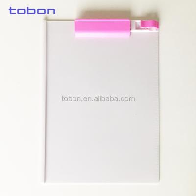 China New design plastic clipboard with pen holder, plastic clipboard, personalized printing clipboard for sale