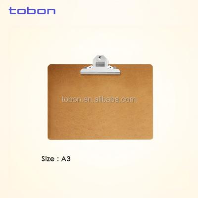 China Butterfly A3 Clip MDF Plastic Board , Wooden Clipboard for sale