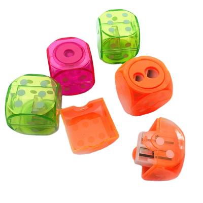 China Funny Beauty Cubic Shape Dies Student Fancy Pencil Sharpener Cute Plastic Pencil Sharpener for sale