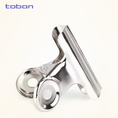 China Metal Binder Clip 65mm Bulldog Staples Nickel Round Metal Spring Letter Staples for sale