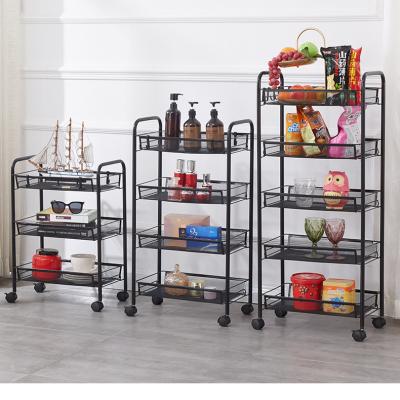 China Modern Floor-to-Ceiling Removable Storage Rack Bedside Beauty Rack Living Room Kitchen Corner Finishing Multi-Layer Rack for sale