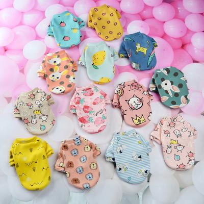 China Viable Fashionable Wholesale High Quality Cute Designer Cotton Summer T-shirt Luxury Small Dog Clothes for sale