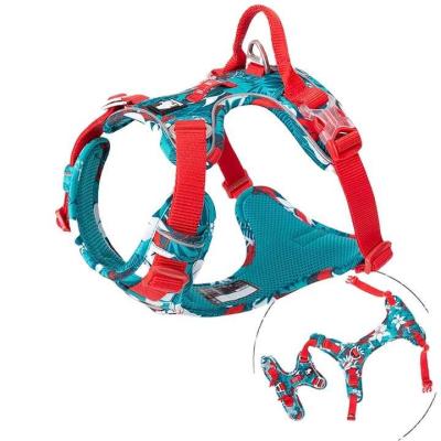 China Custom Service Pet Sublimation Reflective Dog Harness No Lift Tactical Adjustable Breathable Mesh Service Pet Dog Harness for sale