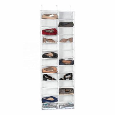 China Clear Adjustable Cabinet Metal Hooks (Size) Hanging 26 Pockets Over The Door Shoe Organizer for sale