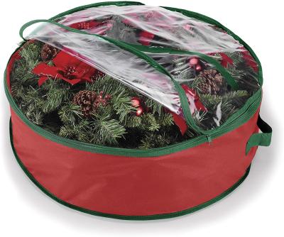 China Sustainable Christmas Storage Wreath Top Selling Large Folding Storage Bag For Wreath Bags for sale