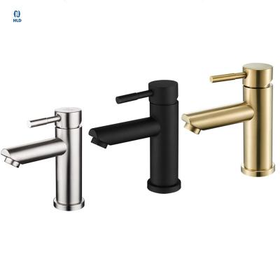 China Thermostatic Faucets Customize 304 Brushed Stainless Steel Matte Black Mixer Bathroom Basin Sink Faucet for Bathroom Sink for sale