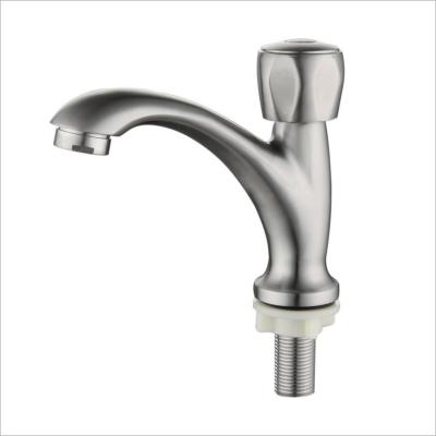 China Thermostatic Faucets 304 Stainless Steel Cold Water Brushed Single Hole Basin Taps Bathroom Sink Faucet Basin Faucets For Bathroom Sink for sale