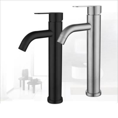 China Thermostatic Faucets 304 Brushed Stainless Steel Bathroom Sink Faucet Basin Faucets Matte Black Basin Mixer Tap for Bathroom Sink for sale