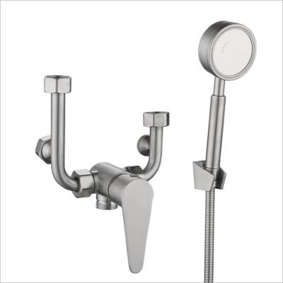 China Without Diverter 304 Stainless Steel Basin Mixer Tap Bathroom Faucets Hand Shower For Brushed Water Heater for sale