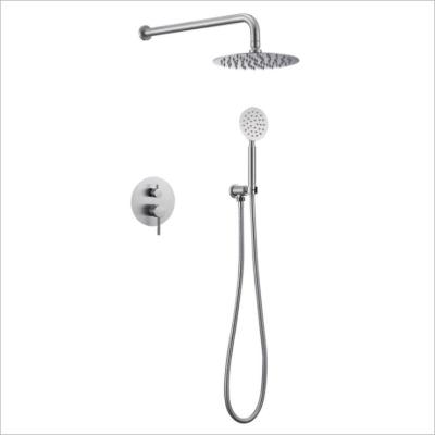 China Sliding Bar Free 304 Stainless Steel Wall Mounted Bathroom Rain Mixer Combo Set Rainfall Shower Head System Shower Sets for sale