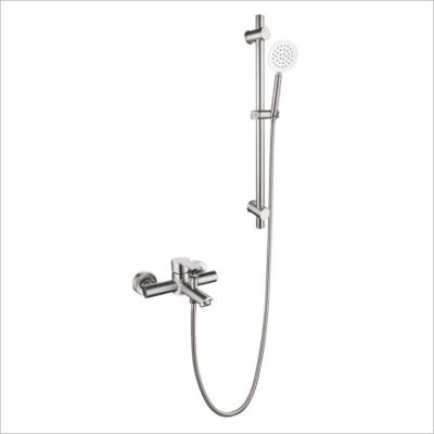 China With Slide Bar 304 Stainless Steel Brushed Bathtub Shower Faucet Sets Bath And Shower Faucets Bathroom Shower Faucet Set for sale