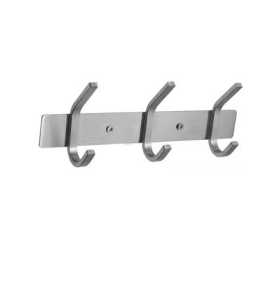 China Minimalist 304 Stainless Steel Row Hooks Self Adhesive Coat Hooks For Bathroom Kitchen for sale