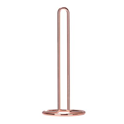 China Simple Modern Statistical Gold Modern Teardrop Stand Tissue Roll Holder Toilet Paper Holder Kitchen Paper Towel Holder for sale