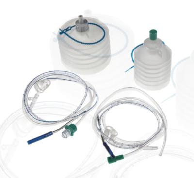 China Spring with Silicone Drain closed wound Drainage system PVC round perforated drains and trocar Te koop