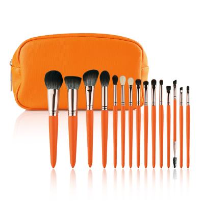 China Angular Blush Professional Makeup Artist Brush Set Wholesale Vegan Soft Synthetic Hair Cosmetic Makeup Brush Set 15pcs for sale