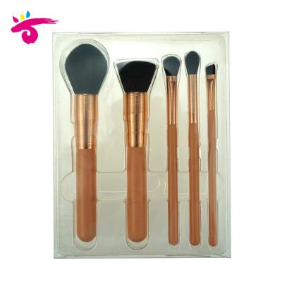 China Angular Blush Factory Supply Rose Golden Brushed Brush Vegan Maquiagem Kit Pincel With Custom Logo for sale