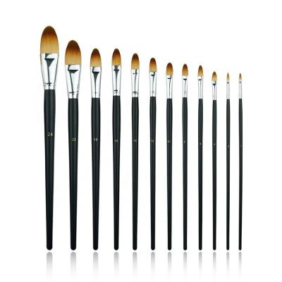 China Professional Oil Paint 10 Years Factory Wooden Artist Brush Paint Brushes Manufacturer High Quality Hair Nylon Bristle for sale