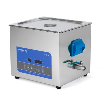 China Hotel Dual Power 13L Digital Heating Automatic Steel Ultrasonic Cleaner For Engine Parts Cleaning With Degas for sale