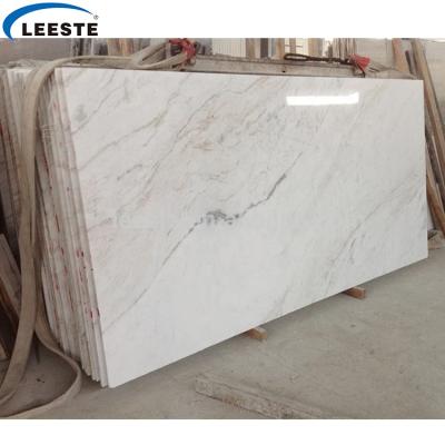 China Modern pure white marble tile slab stone for dining room table set and top and floor with competitive price for sale