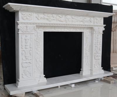 China China Best Selling Traditional Marble Surrounds European Style Marble Fireplace Mantel for sale