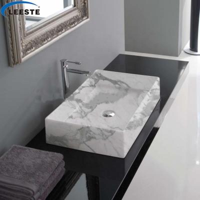 China Modern Italian Statuario Wash Hand Wash Bathroom White Marble Vessel Sink for sale