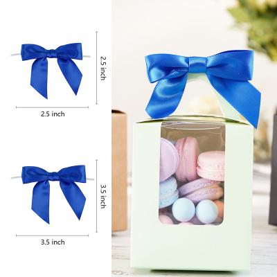 China Huihuang Floral Factory Custom Packaging Blue Satin Bow Bow For Diy Prsents Box Decorate for sale