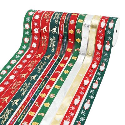 China High Quality Multi Stock Sale High Quality Huihuang Merry Christmas Ribbon Luxury Christmas Printed Ribbon For Gifts Bows for sale