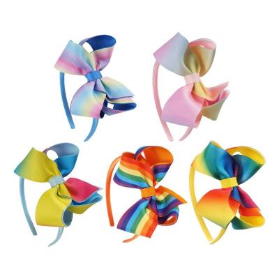 China Factory Price Girls Boutique Eco-Friendly Custom Grosgrain Ribbon Headbands With Bows for sale