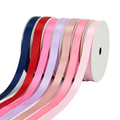 China Wholesale Custom 196 Colors Double Face Solid Color Gift Red Pink Satin Ribbon Double Face for sale