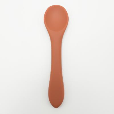 China Factory Supply Cheap BPA Free Price Food Grade Silicone Baby Spoon For Baby Infant Training Feeding Spoon for sale