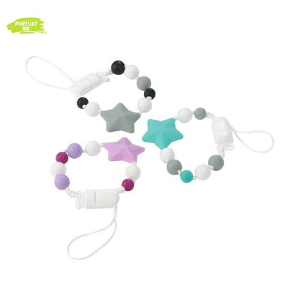 China BPA Free Teething Baby Silicon Non-Toxic Clip For Pacifier Chain Soother Clip for sale