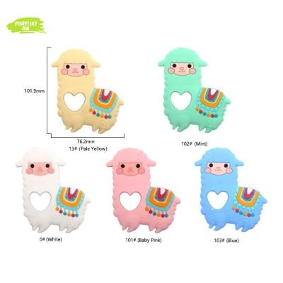 China New high quality soft cute alpaca toys bpa free silicone teether baby teethers Toy Wholesale for sale