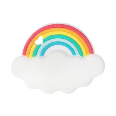 China Toy Amazon Food Grade Soft Hot Selling Silicone Chewing Teething Shape Hanging Baby Rainbow Sensory Toys for sale