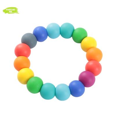 China Soft Teething Toy BPA Food Grade Silicone Silicone Baby Free Chewable Beads Sensory Bracelet teethers toys for sale