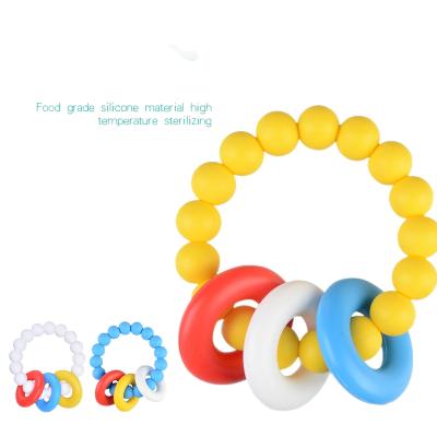 China Wholesale Price Soft Hot Sale Baby Toy Amazon Silicone Baby Teether Educational Toys Teething Bracelet for sale