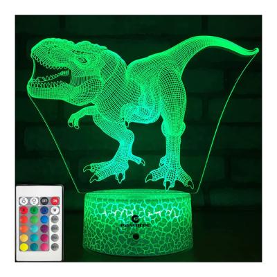 Cina Dinosauro portatile di illusione della lampada 3D di USB multiuso per i ragazzi delle ragazze in vendita