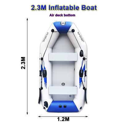 China High Quality 1.75m-2.6m Slat Bottom Inflatable Laminated PVC Rubber Dinghy Fishing Boat Kayak For 1-4 Person for sale