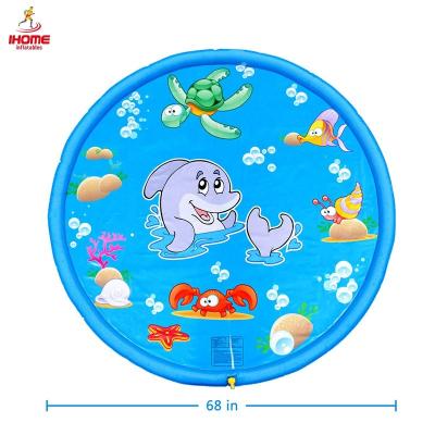 China 2022 Inflatable PVC water spray pad gamepad PVC splash water toy pad baby kids sprinkle play mat sun custom sprinkle for sale