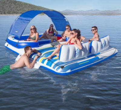 China 2022 New PVC Unicorn Party Lake Island 6 Person Float Custom Huge Inflatable River Swimming Pool In Outdoor Water On Sale for sale