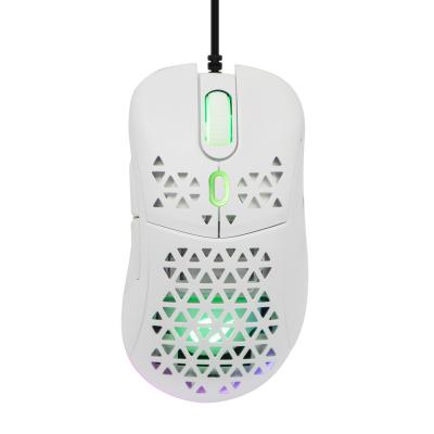 China 2021 Popular Lightweight Honeycomb Shell Professional RGB Gaming 6400 DPI Wired Gaming Mouse For PC Laptop Computer for sale