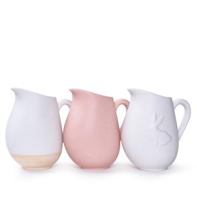 China Matte Ceramic Water Pitcher Custom Wholesale Viable Cold Water Nordic High Quality Drinking Jug for sale