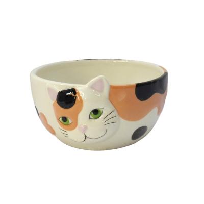 China Viable Cute Cat Design Ceramic Salad Bowls Porcelain Tableware Cereal Rice Soup Bowl for sale