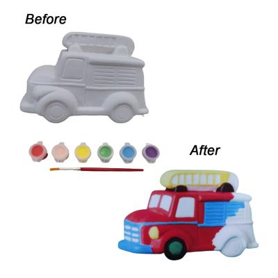 China Europe Car Unglazed DIY Ceramic Bisque Unpainted Paint For Kids Supplier for sale