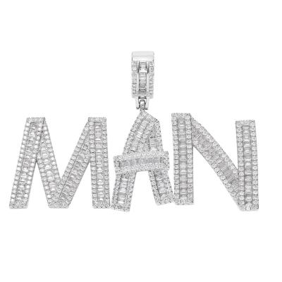 China Dr. Jewelry Custom Captain Hiphop Alphabet Nameplate Iced Out Diamond Letters Necklace for sale