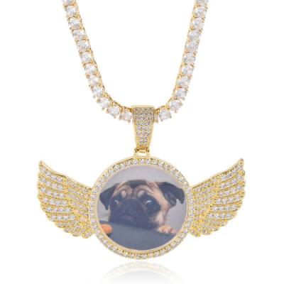 China Hiphop Personalized Photo Custom Silver Cubic Zircon Lockets Jewelry 18K Gold Hip Hop Pendant Necklace For Women Men for sale