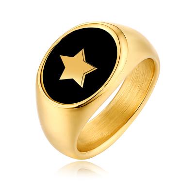 China Dr. Jewelry 316L Stainless Steel 18K Gold Epoxy Resin Custom Punk Rings For Men Jewelry for sale