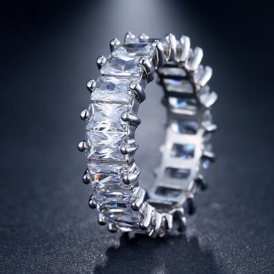 China Wholesale Trendy Outlet 3AAA Bling Bling Iced Out Wand Diamond Ring For Women for sale