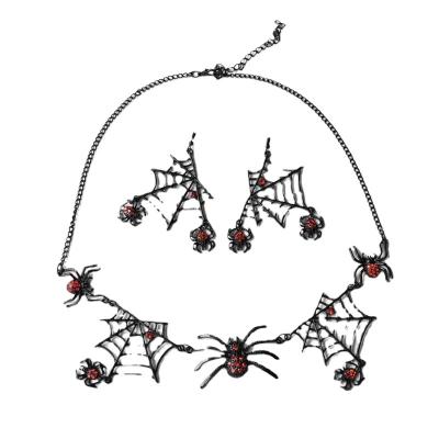 China FASHIONABLE Dr. Jewelry Alloy Halloween CZ Creepy Red Spider Earrings For Women Dress Jewelry for sale