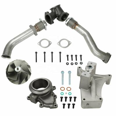 China Replacement FIT Ford 7.3 Powerstroke 99.5-03 Turbo Pedestal EBP Diesel Direct Valve Delete Upgraded 5+5 Wheel&Up Pipes for sale